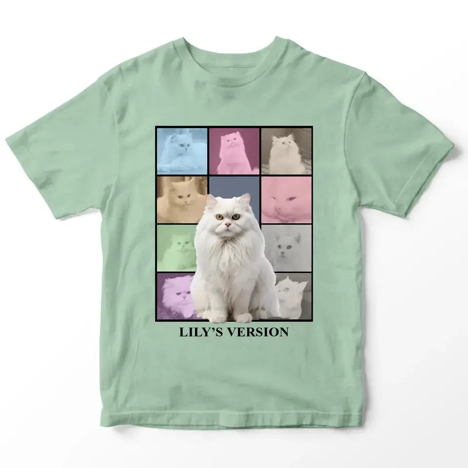 Custom Cat Photo Collage T-Shirt Printify