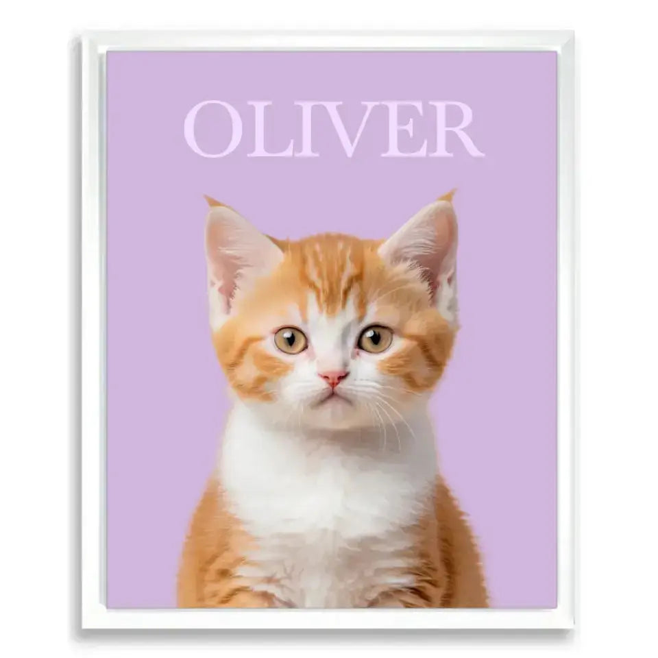 Custom Cat Photo Poster with Frame Printify