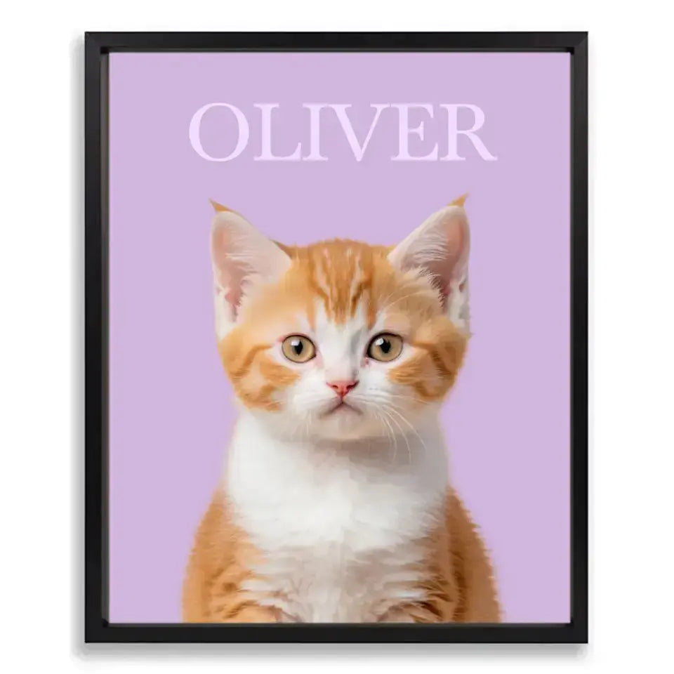 Custom Cat Photo Poster with Frame Printify