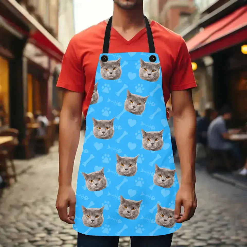 Custom Personalized Cat Photo Apron Printify