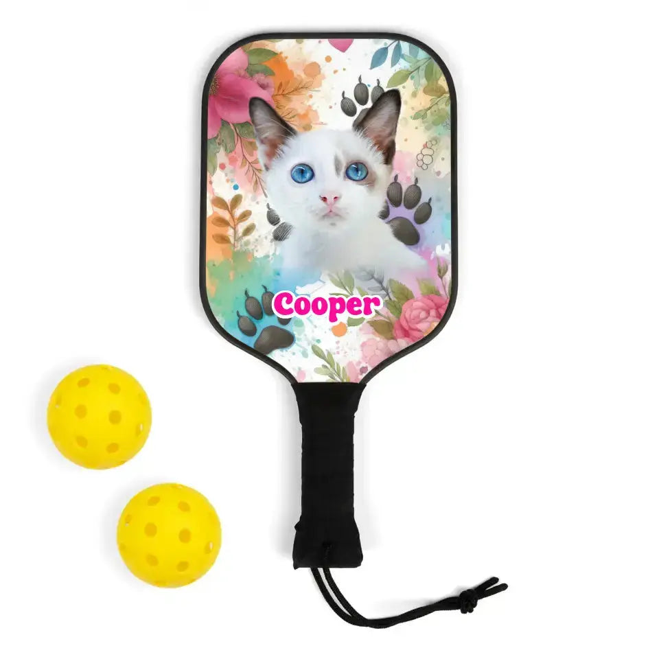 Custom Personalized Photo Cat Pickleball Kit Printify