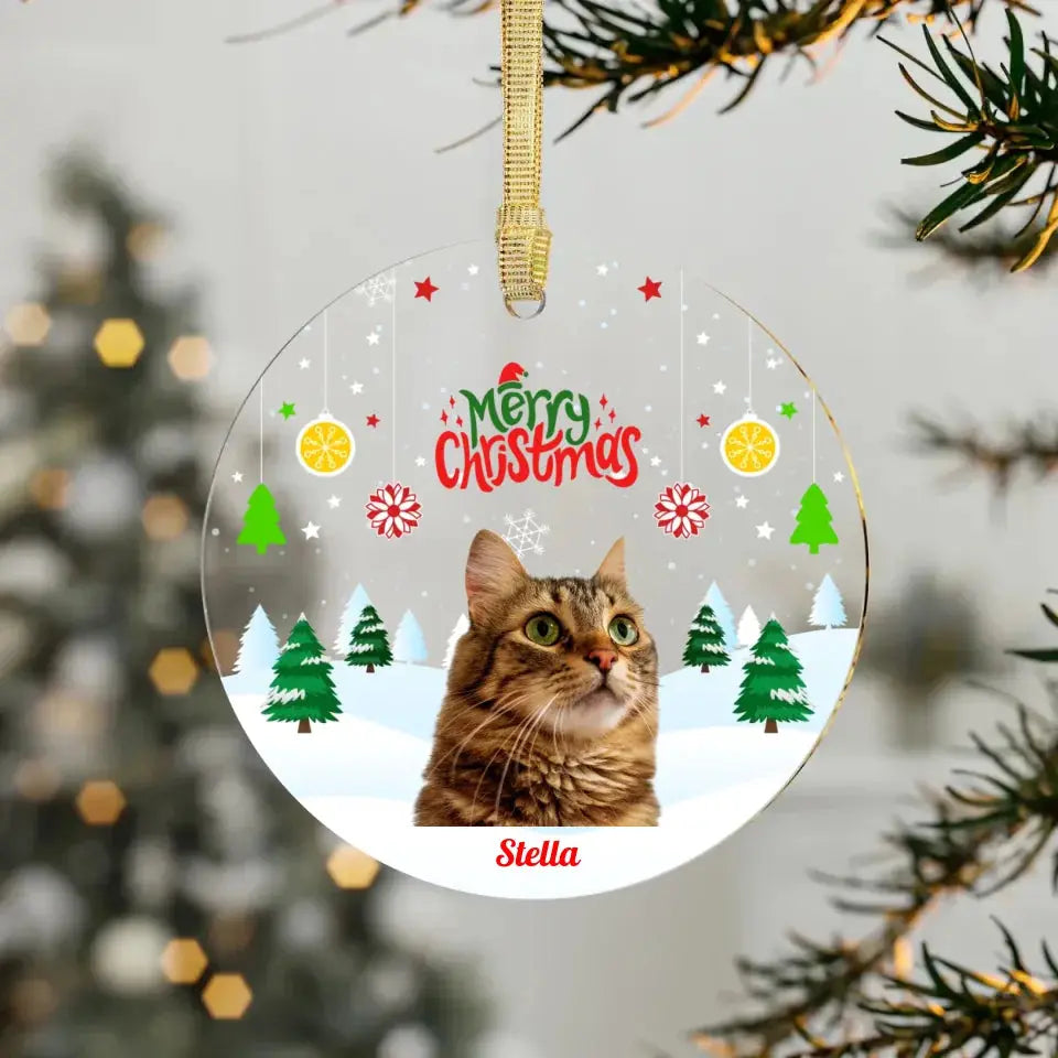 Custom Personalized Cat Clipart Acrylic Ornaments Printify