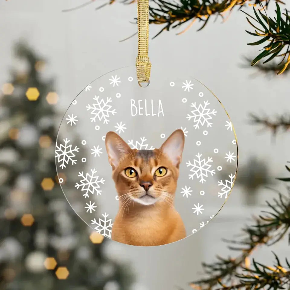 Personalized Cat Photo Acrylic Ornaments Printify