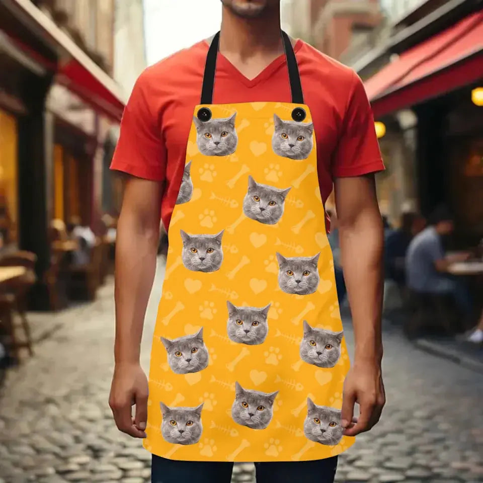 Custom Personalized Cat Photo Apron Printify
