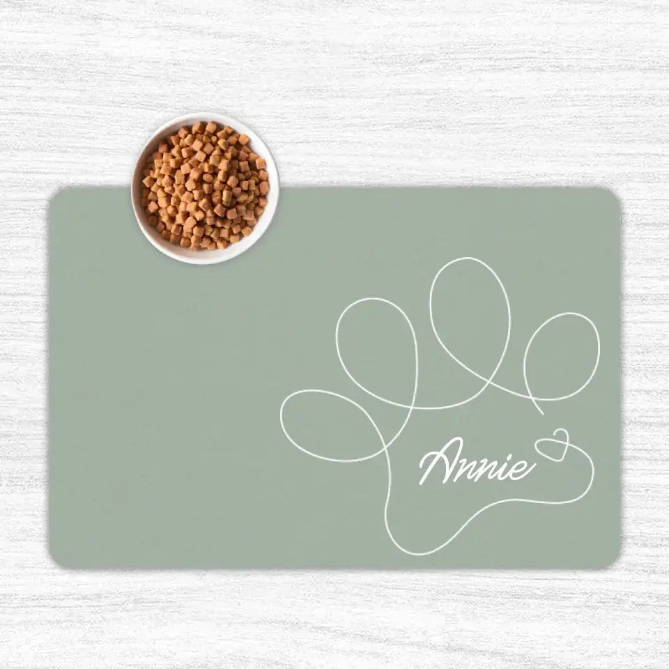 Custom Personalised Name Cat Food Mats Printify