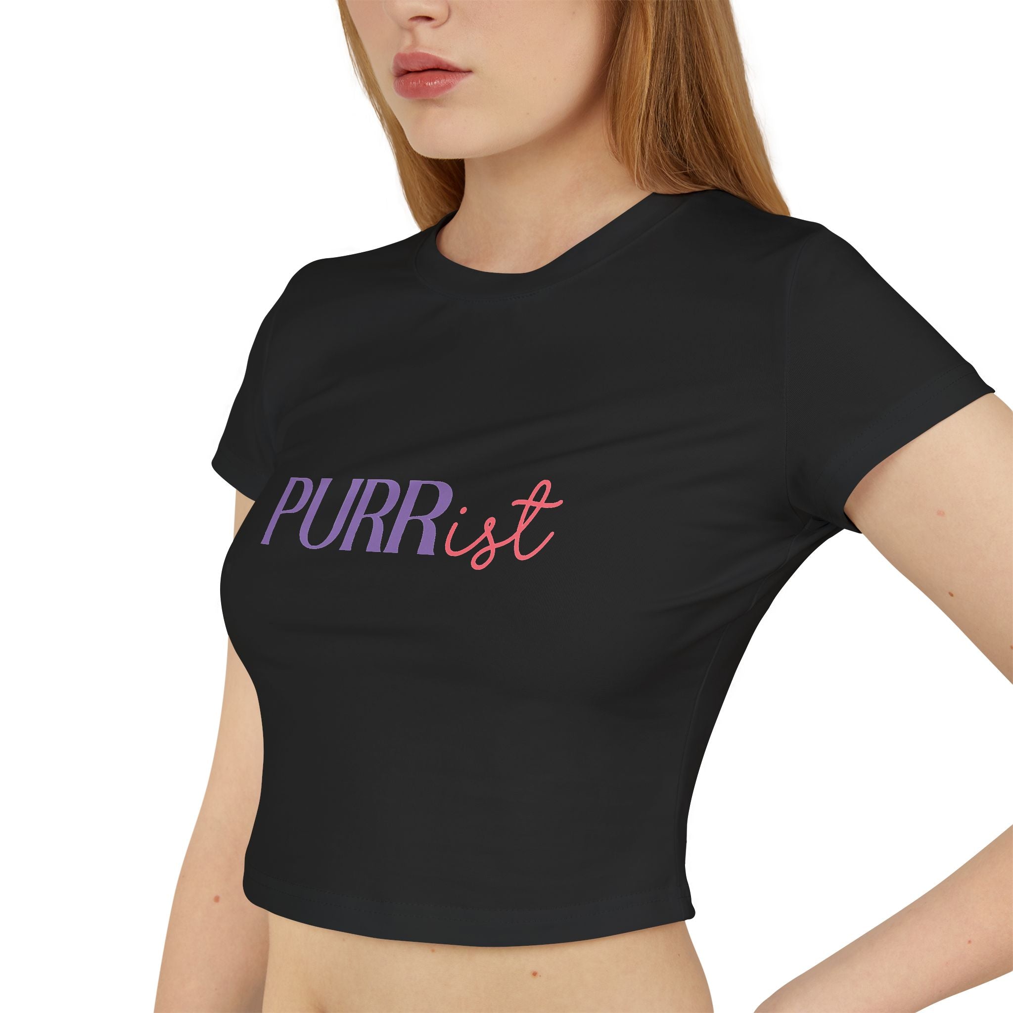 Purr-rist Women's Baby Tee – Light & Fun Cat Lover T-Shirt