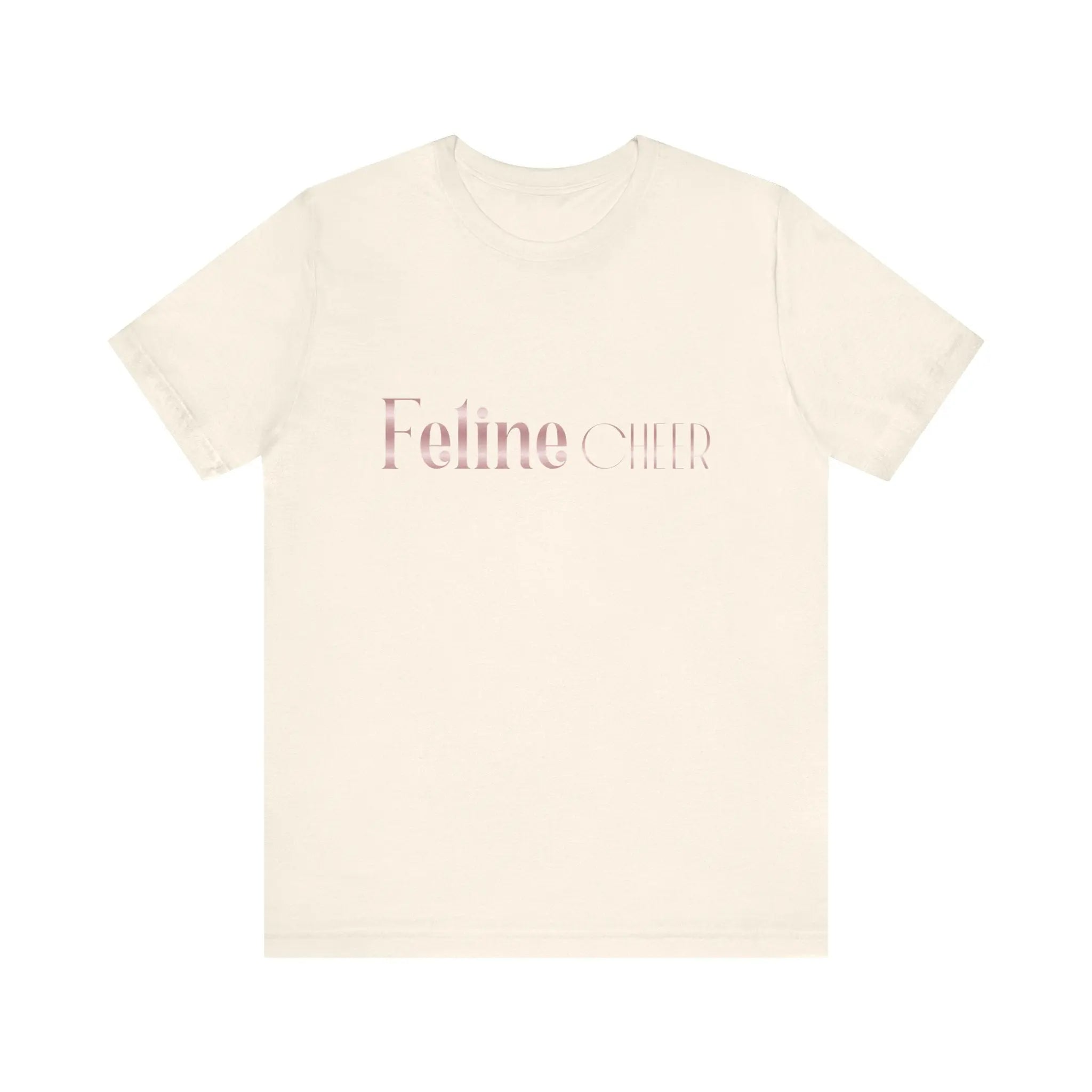 Feline Chic Tee – Rose Gold Script Cat Lover T‑Shirt
