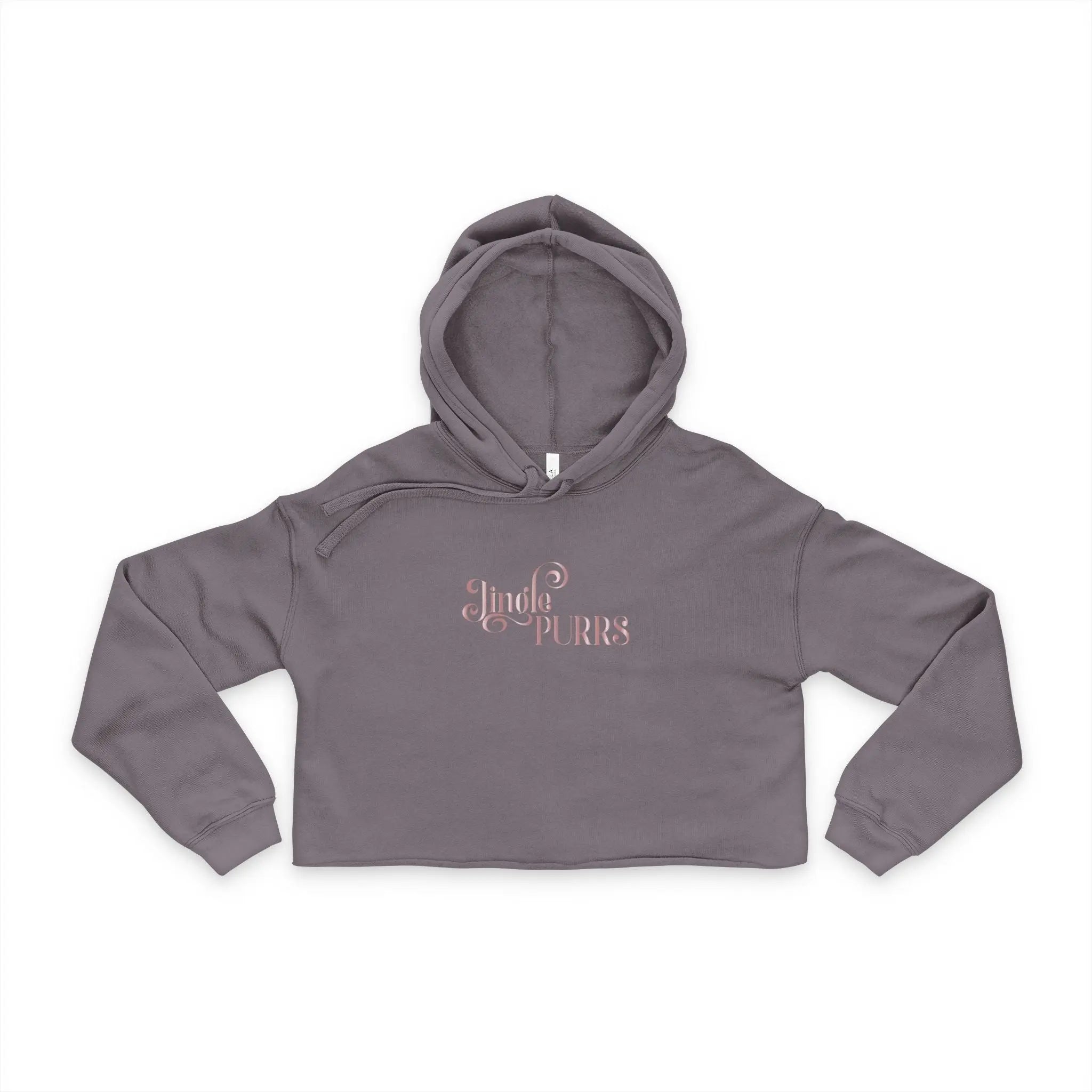 Cropped Hoodie — "Jingle Purrs" Cute Holiday Cat Graphic