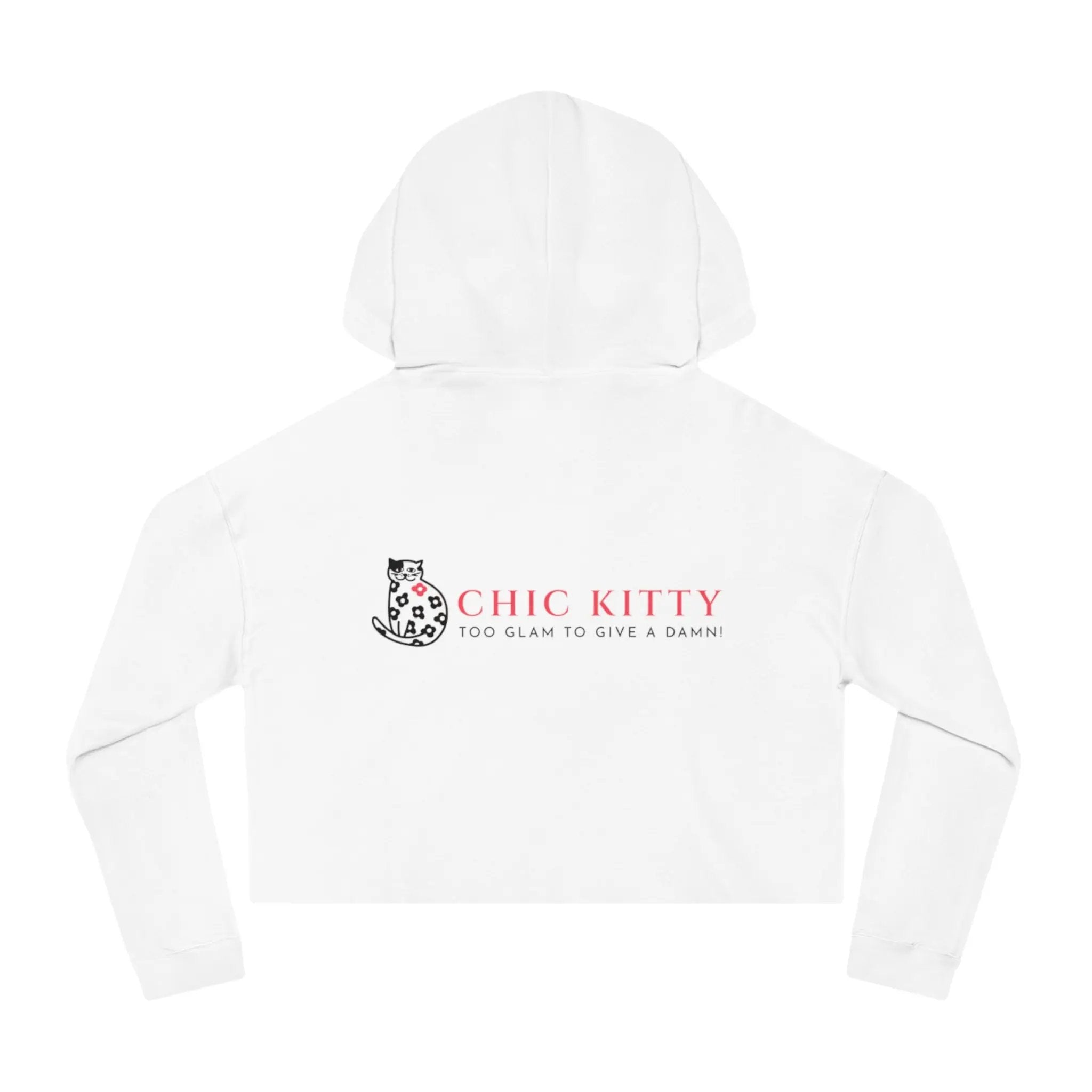 Chic Kitty Cropped Hoodie - Stylish & Playful Sweatshirt for Fashion-Forward Cat Lovers Printify
