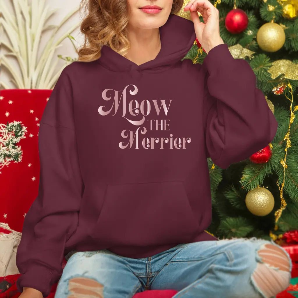 Cat Vibes Holiday Quote Hoodie — Modern Chic Cat Lovers Sweatshirt - Chic Kitty