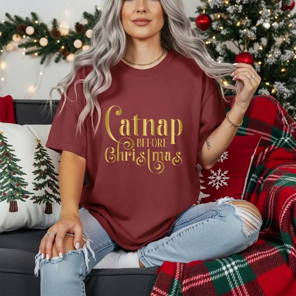 Catnap Before Christmas T-Shirt - Chic Kitty
