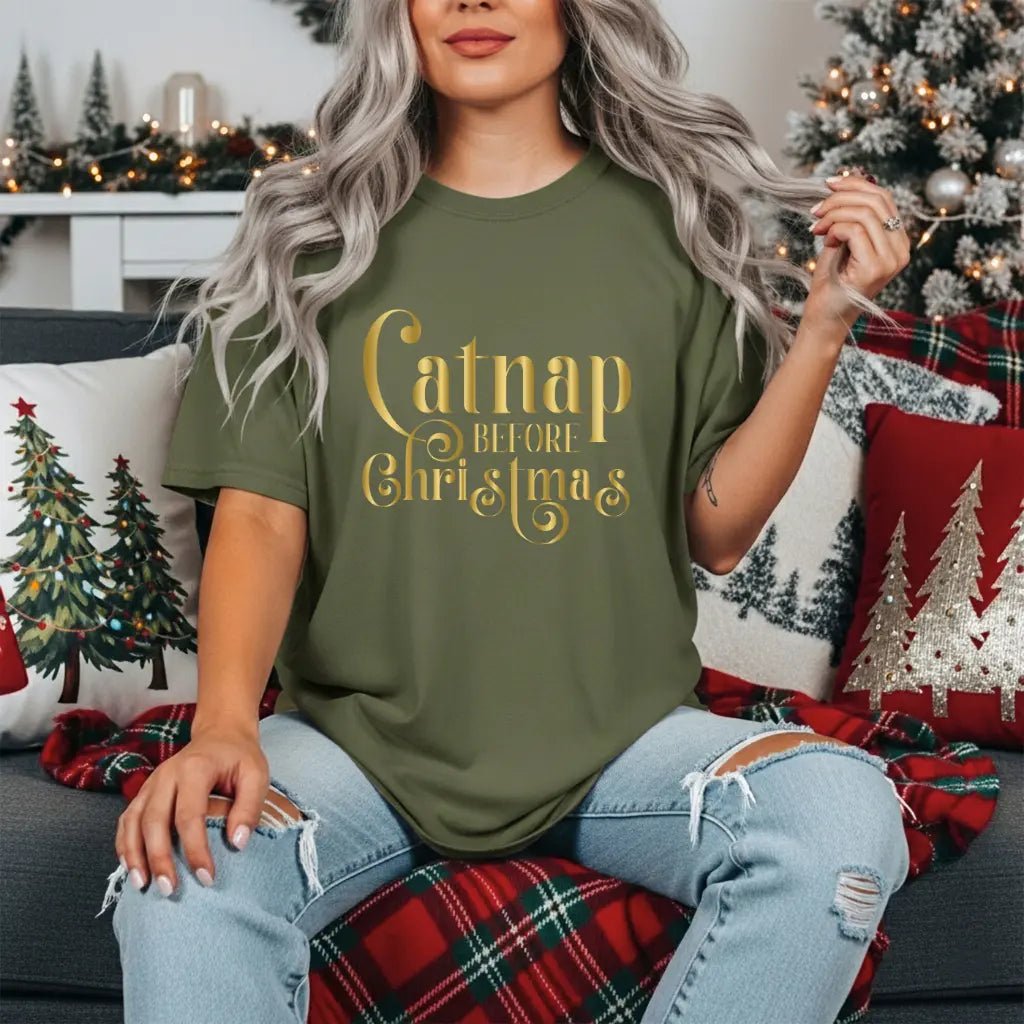 Catnap Before Christmas T-Shirt - Chic Kitty
