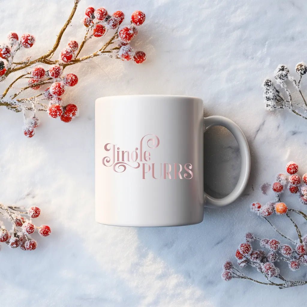 Ceramic Mug - 'Jingle Purrs' Coffee Mug, Bachelorette & Bride Gift (11oz/15oz) - Chic Kitty