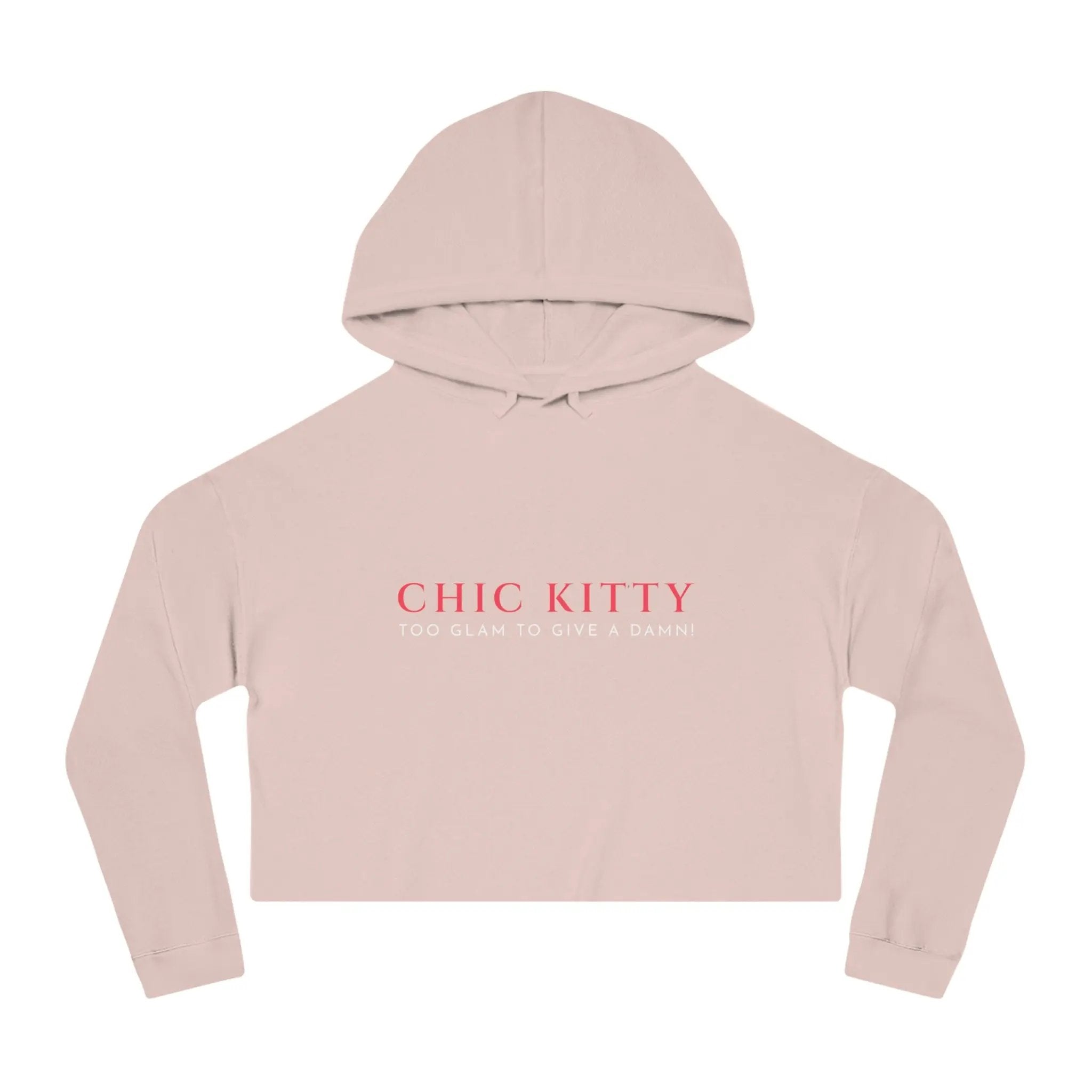 Chic Kitty Women's Cropped Hoodie - Stylish & Cozy Sweatshirt for Cat Lovers - Chic Kitty
