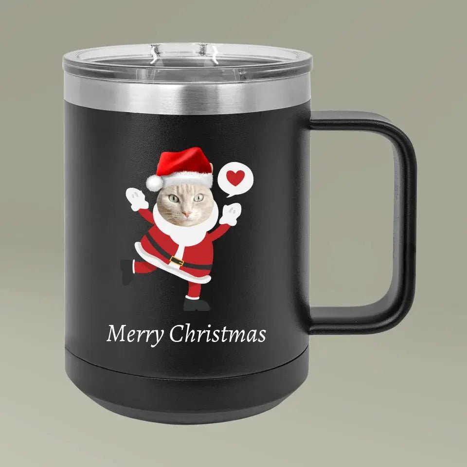 Christmas Cat Photo Coffee Mug Tumbler, 15oz - Chic Kitty