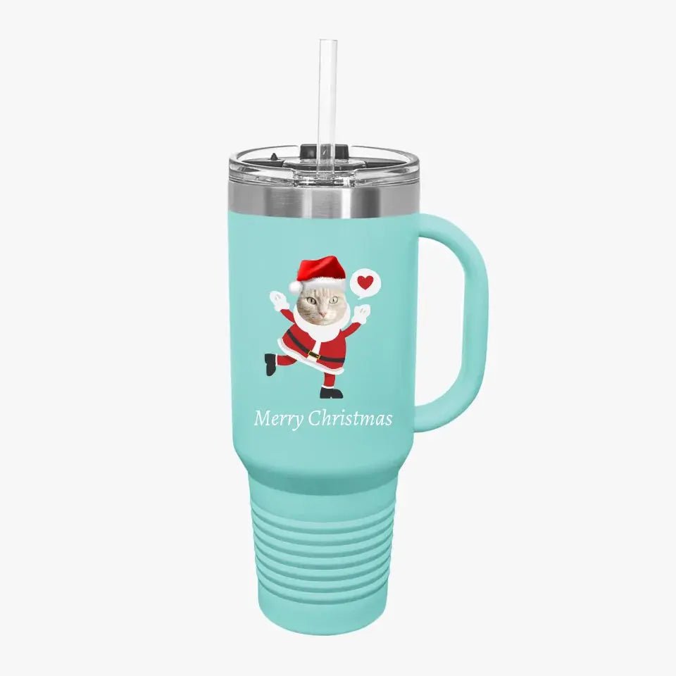 Christmas Cat Photo Insulated Travel Mug, 40oz - Chic Kitty