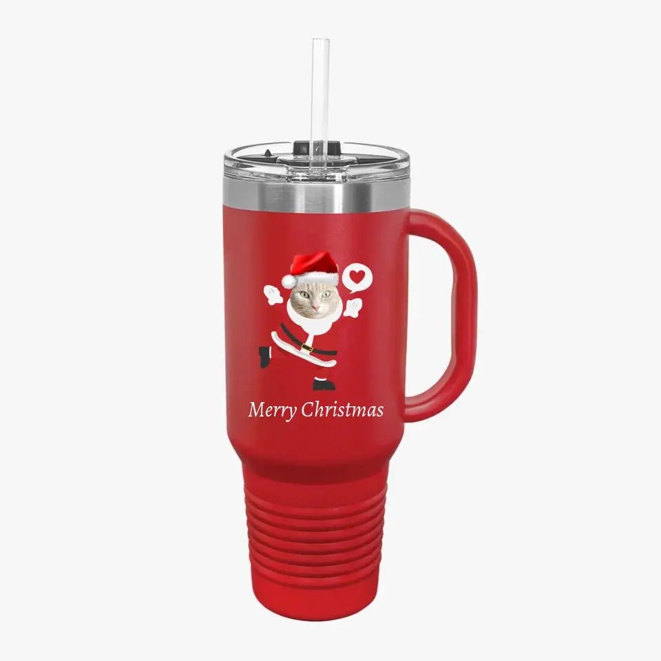 Christmas Cat Photo Insulated Travel Mug, 40oz - Chic Kitty