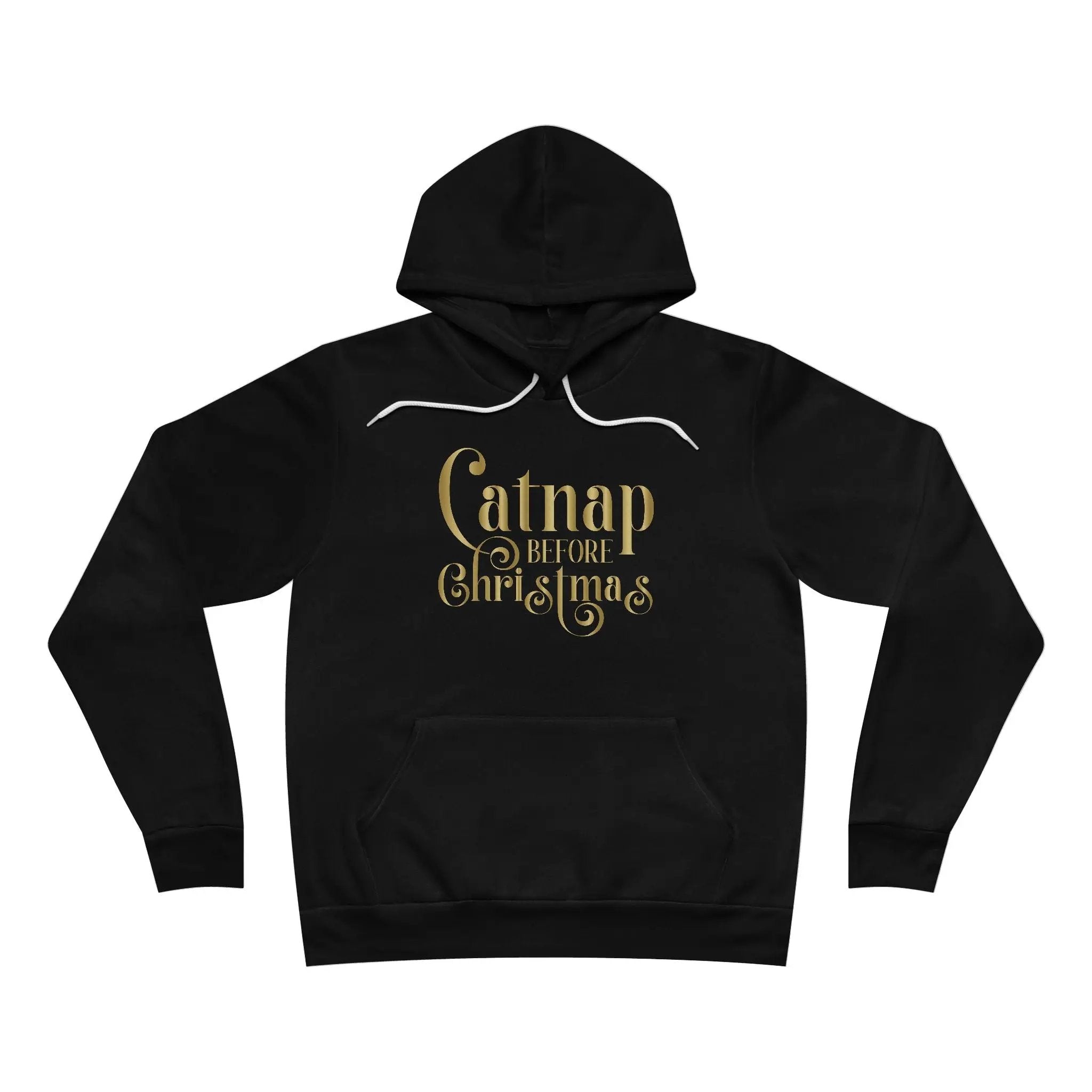 Christmas Nap Hoodie — "Calnap Before Christmas" Gold Script Pullover - Chic Kitty
