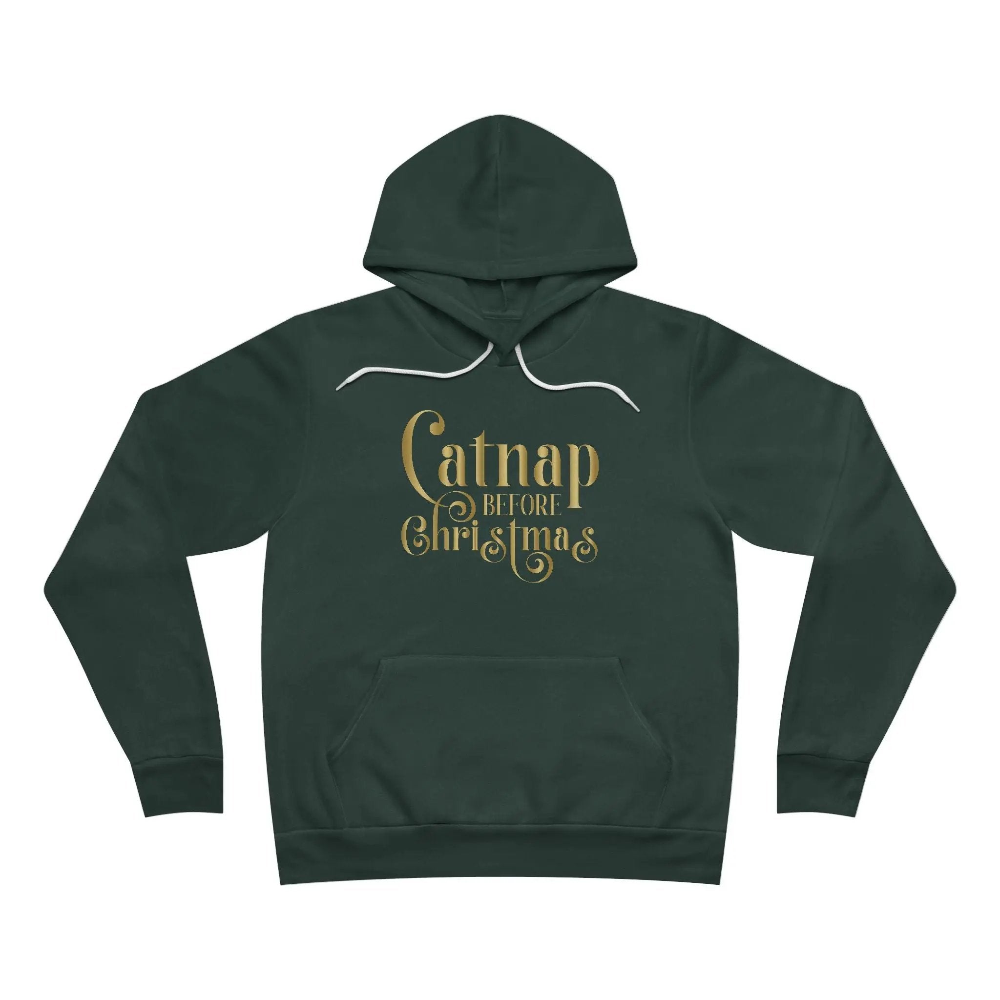 Christmas Nap Hoodie — "Calnap Before Christmas" Gold Script Pullover - Chic Kitty