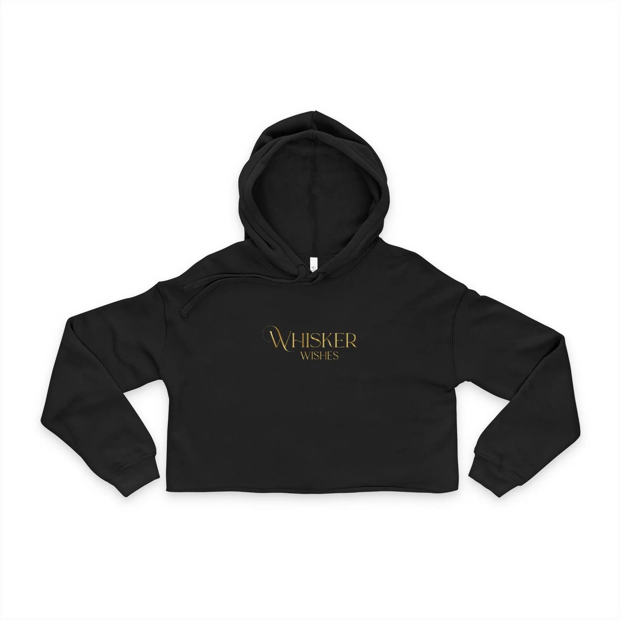 Cropped Hoodie — "Whisker Wishes" Gold Logo Women's Cozy Streetwear - Chic Kitty