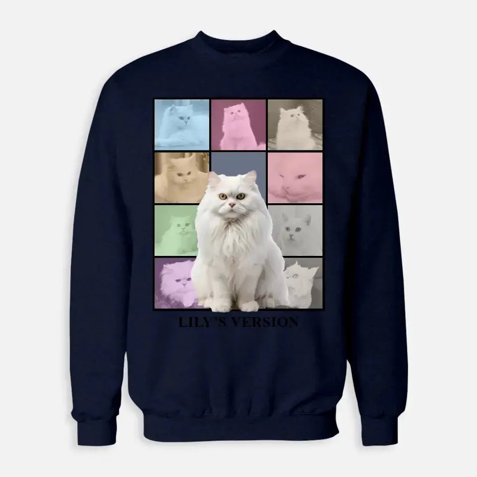 Custom Cat Photo Collage Sweatshirt - Chic Kitty