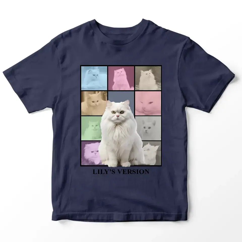 Custom Cat Photo Collage T-Shirt - Chic Kitty