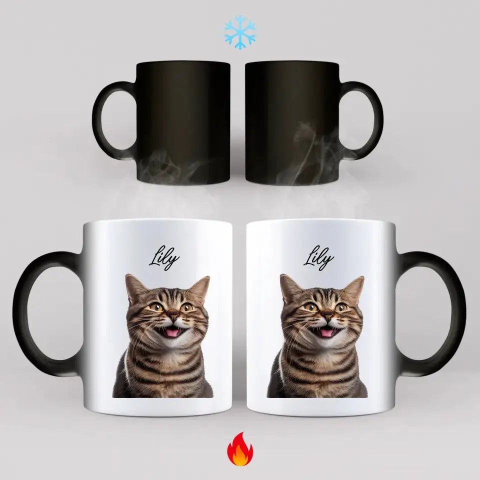 Custom Cat Photo Color Changing Mug - Chic Kitty