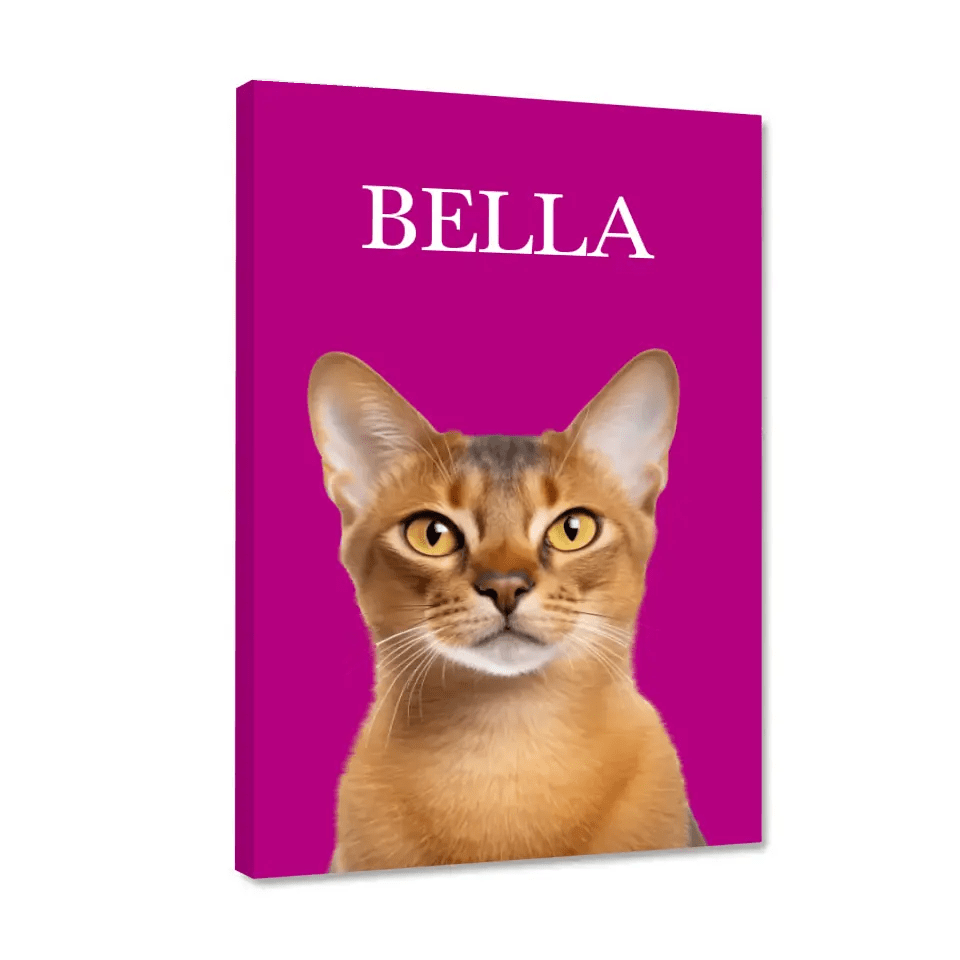 Custom Cat Photo Framed Canvas - Chic Kitty