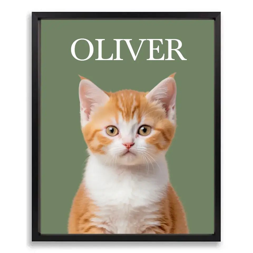 Custom Cat Photo Poster with Frame - Chic Kitty