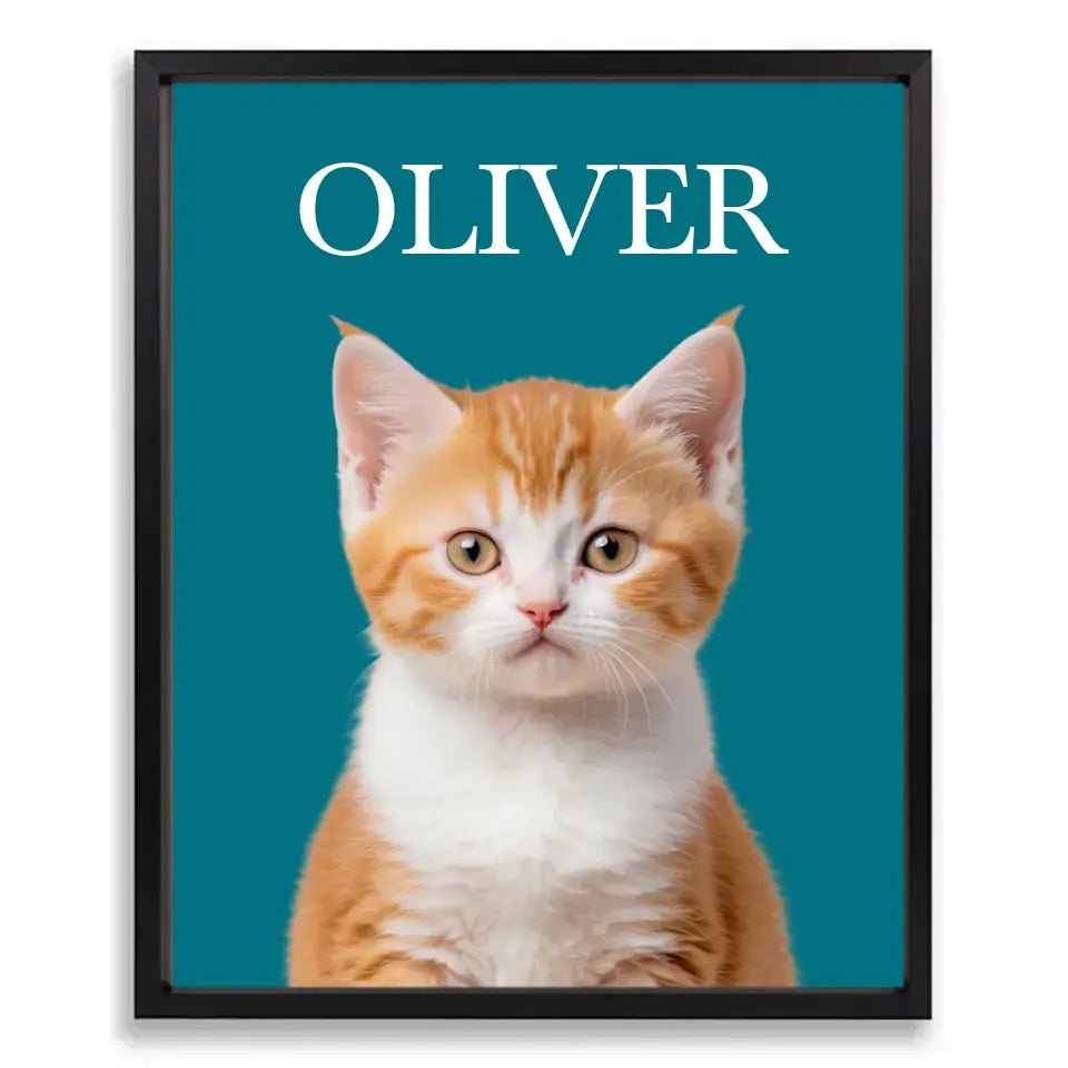 Custom Cat Photo Poster with Frame - Chic Kitty