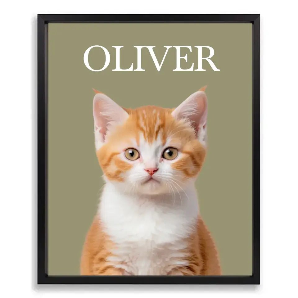 Custom Cat Photo Poster with Frame - Chic Kitty
