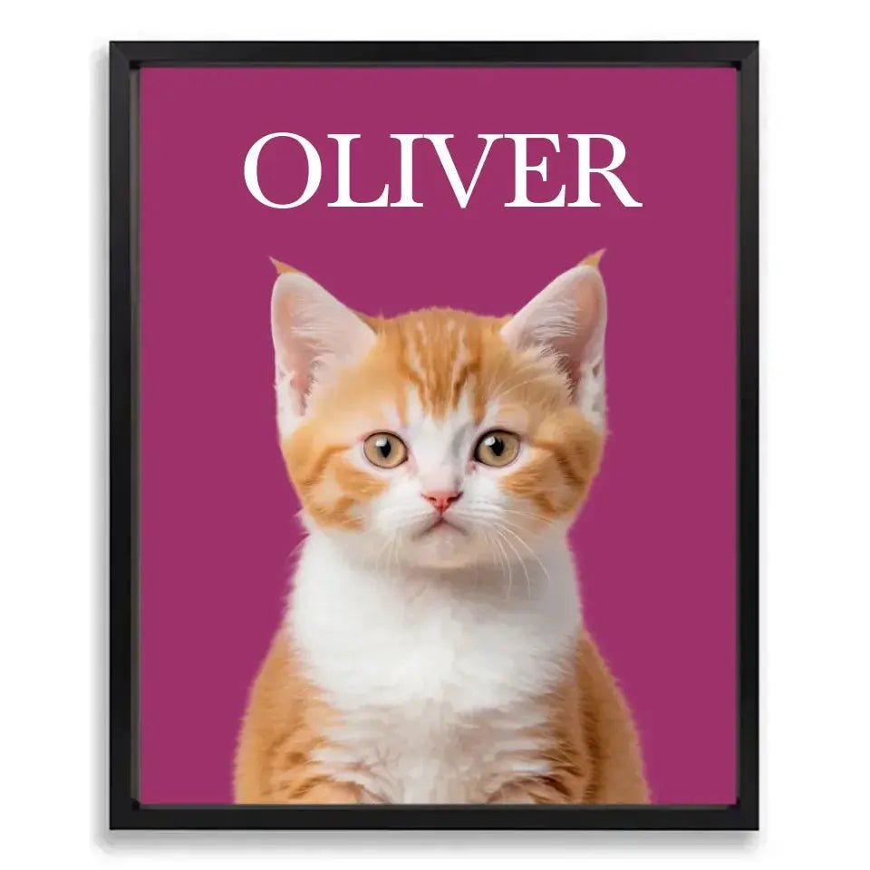 Custom Cat Photo Poster with Frame - Chic Kitty