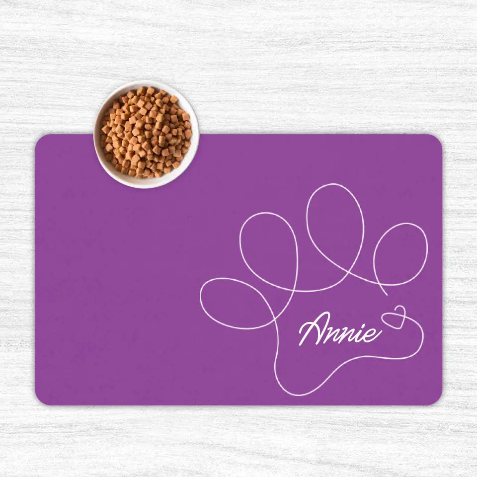 Custom Personalised Name Cat Food Mats - Chic Kitty