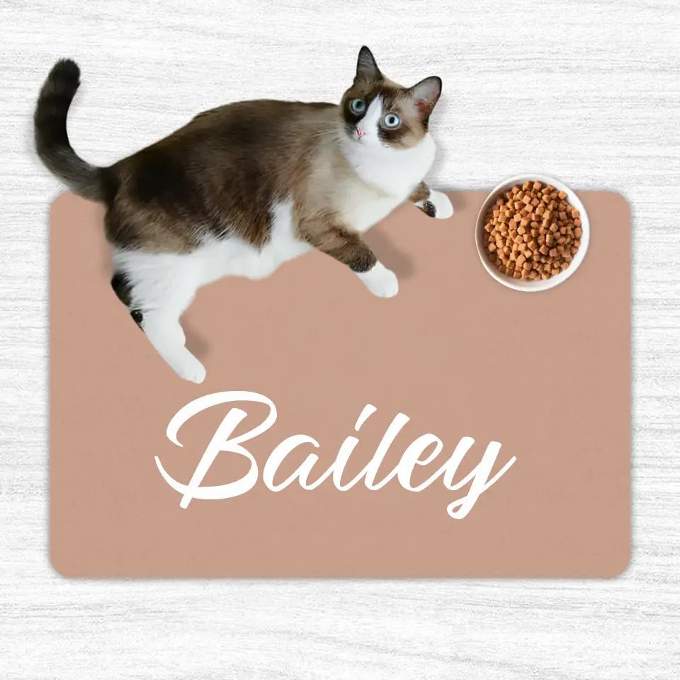 Custom Personalised Name Cat Food Mats - Chic Kitty