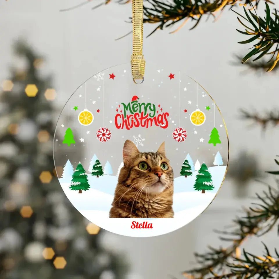 Custom Personalized Cat Clipart Acrylic Ornaments - Chic Kitty