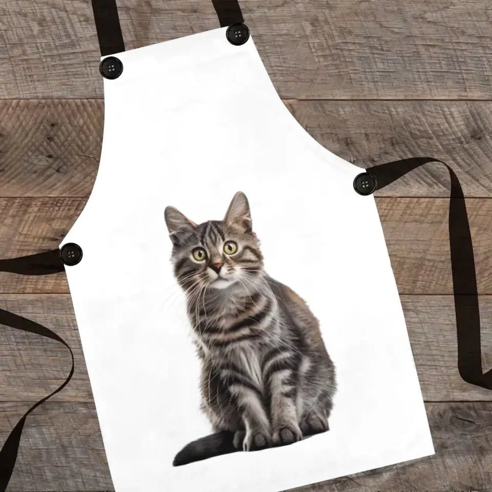 Custom Personalized Cat Photo Apron - Chic Kitty