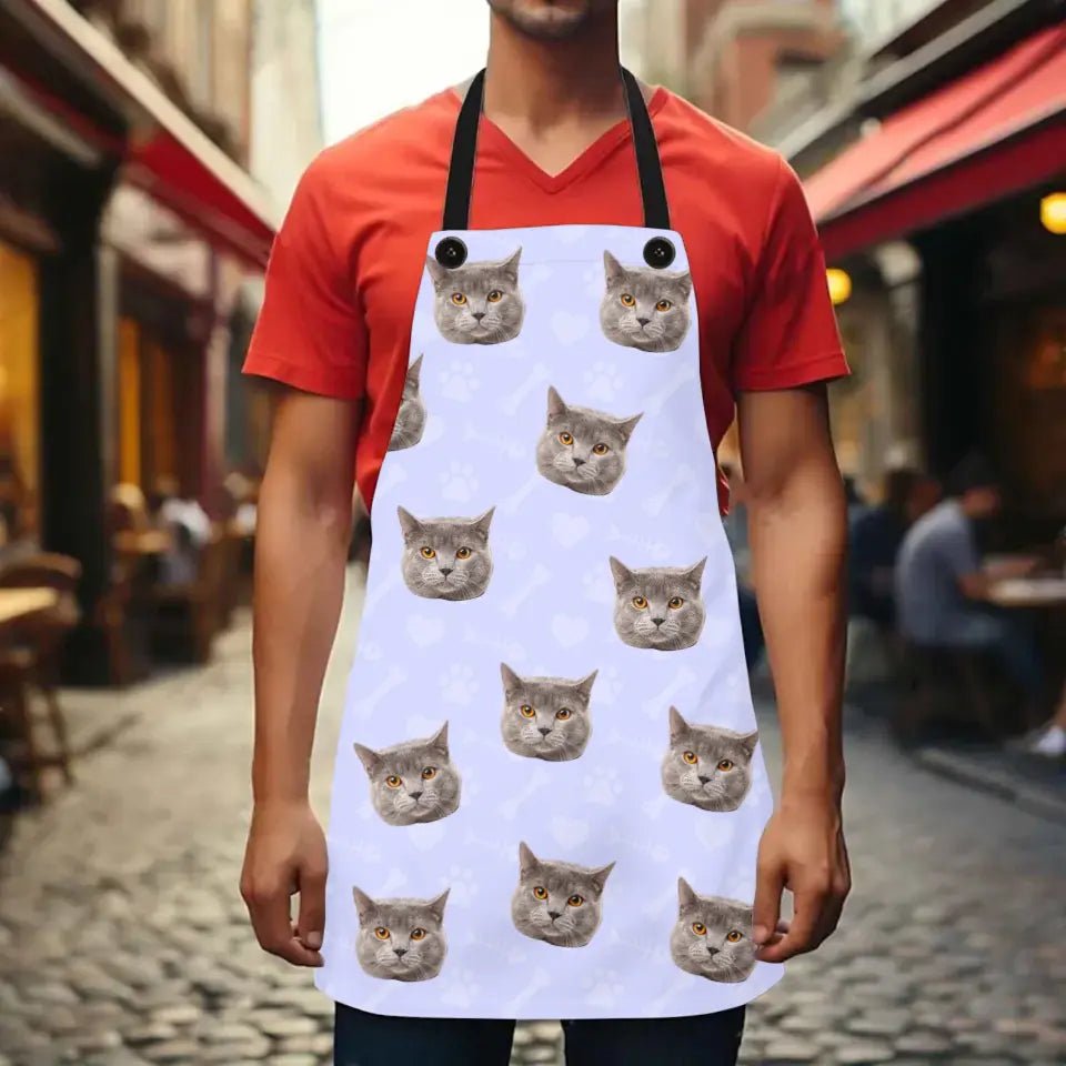 Custom Personalized Cat Photo Apron - Chic Kitty
