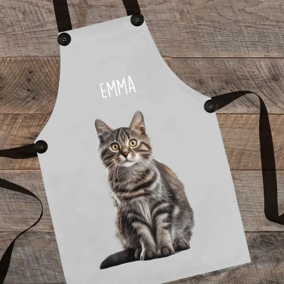 Custom Personalized Cat Photo Apron - Chic Kitty