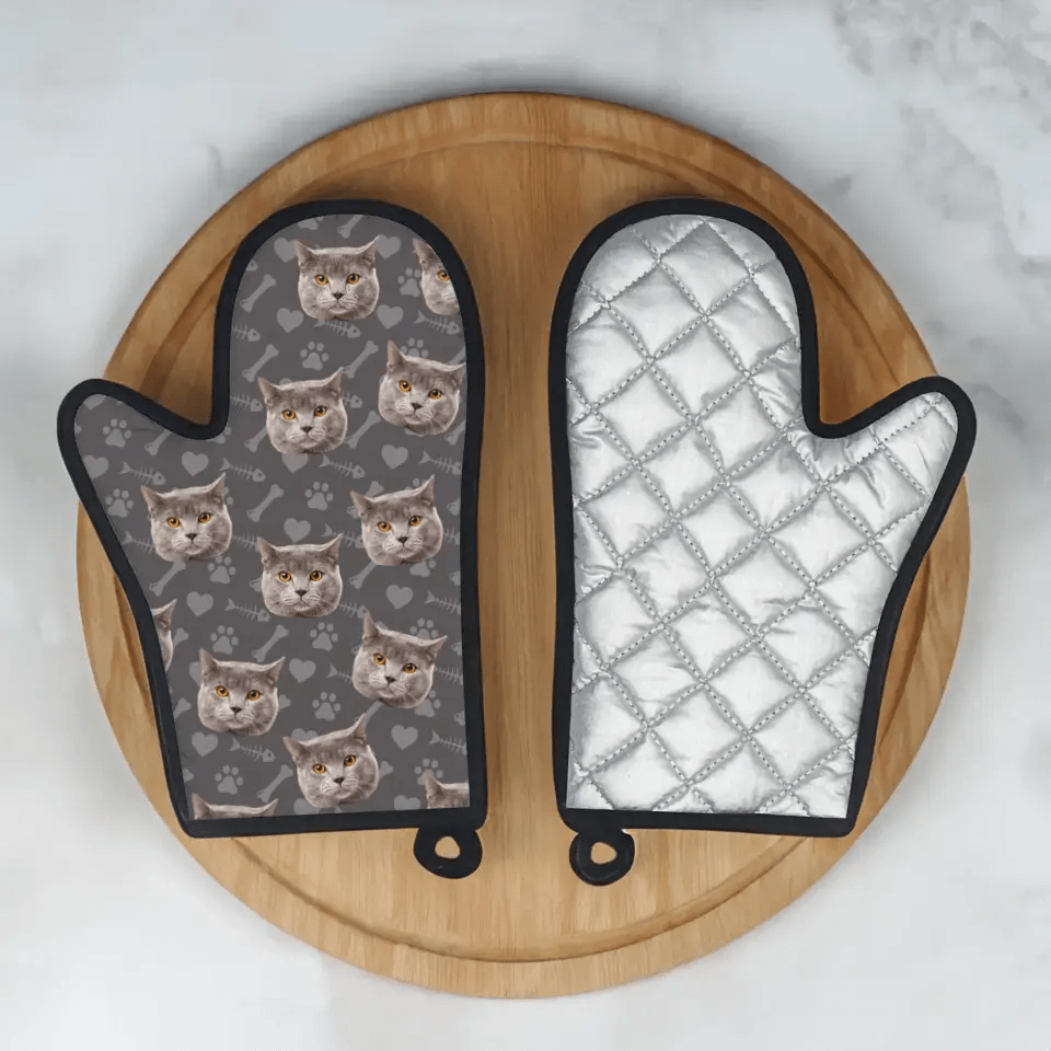 Custom Personalized Cat Photo Oven Glove - Gift for Cat Lovers - Chic Kitty