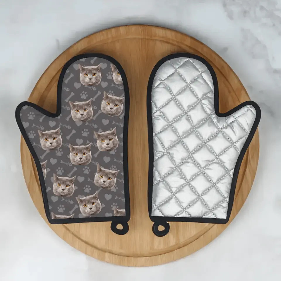 Custom Personalized Cat Photo Oven Glove - Gift for Cat Lovers - Chic Kitty
