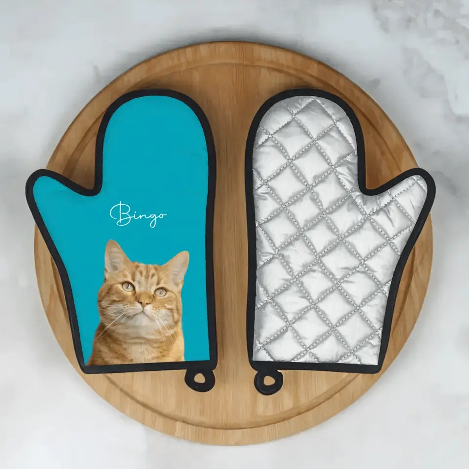 Custom Personalized Cat Photo Oven Glove - Gift for Cat Lovers - Chic Kitty