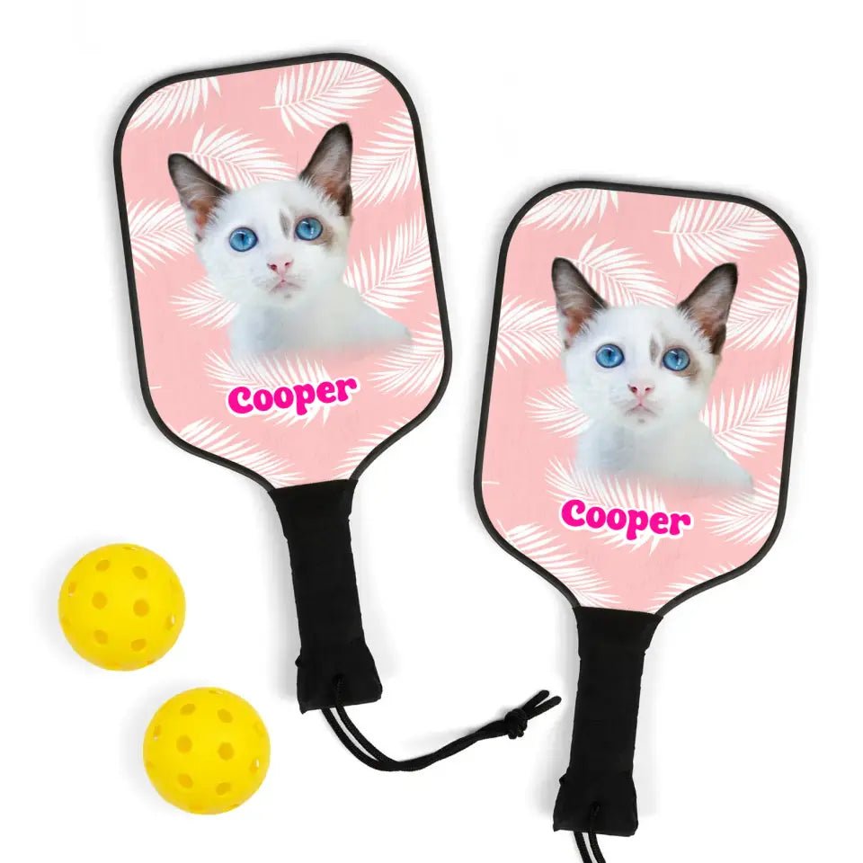Custom Personalized Photo Cat Pickleball Kit - Chic Kitty