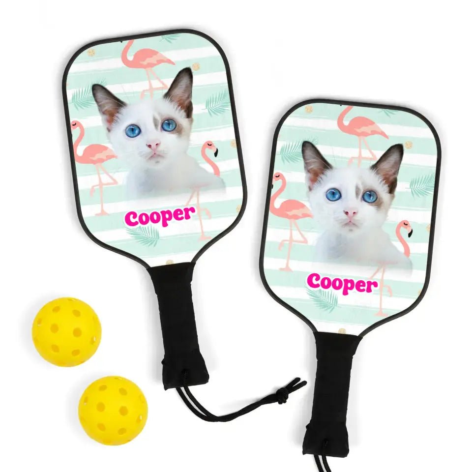 Custom Personalized Photo Cat Pickleball Kit - Chic Kitty