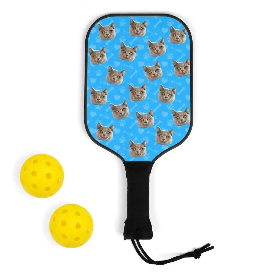 Custom Personalized Photo Cat Pickleball Kit - Chic Kitty