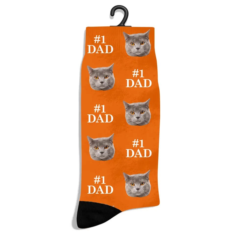 Custom Personalized Photo Socks - Gift for Men, Cat Dad & Dog Dad - Chic Kitty