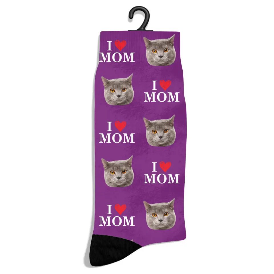 Custom Personalized Photo Socks - Gift for Women, Cat Mom & Dog Mom - Chic Kitty