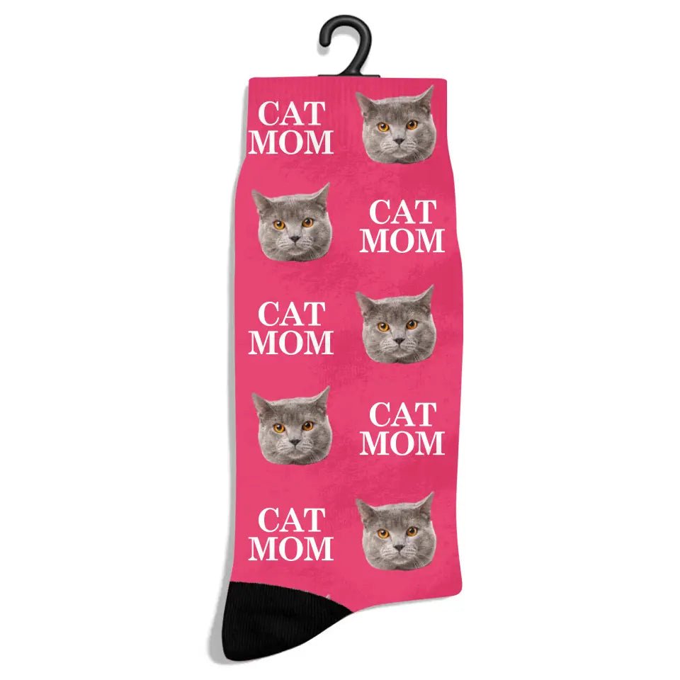 Custom Personalized Photo Socks - Gift for Women, Cat Mom & Dog Mom - Chic Kitty