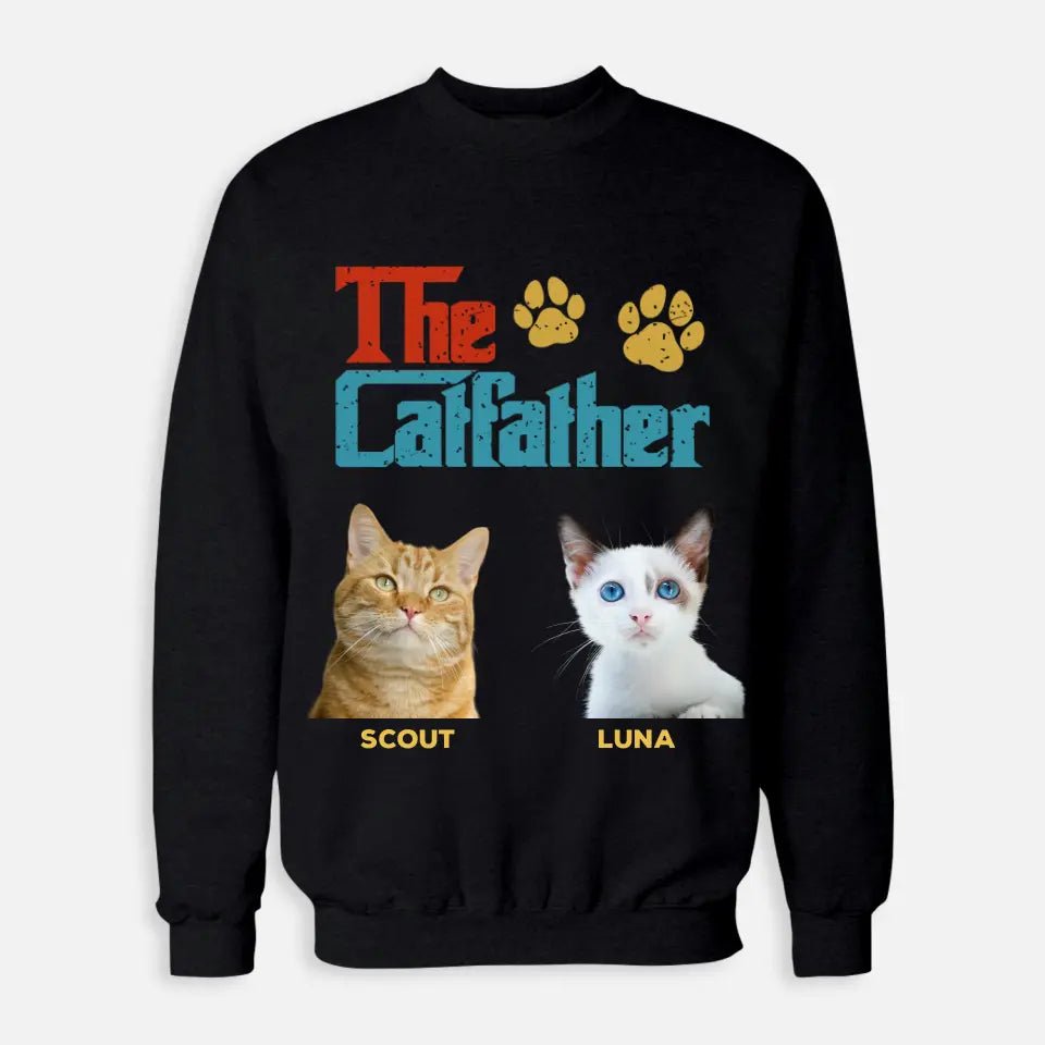 Custom Personalized Photo - The Cat Father Sweatshirt - Chic Kitty