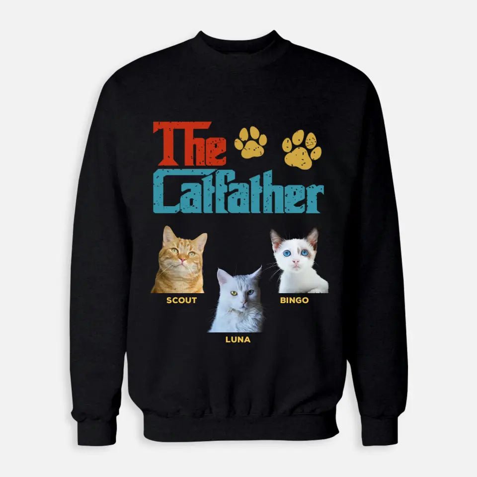 Custom Personalized Photo - The Cat Father Sweatshirt - Chic Kitty