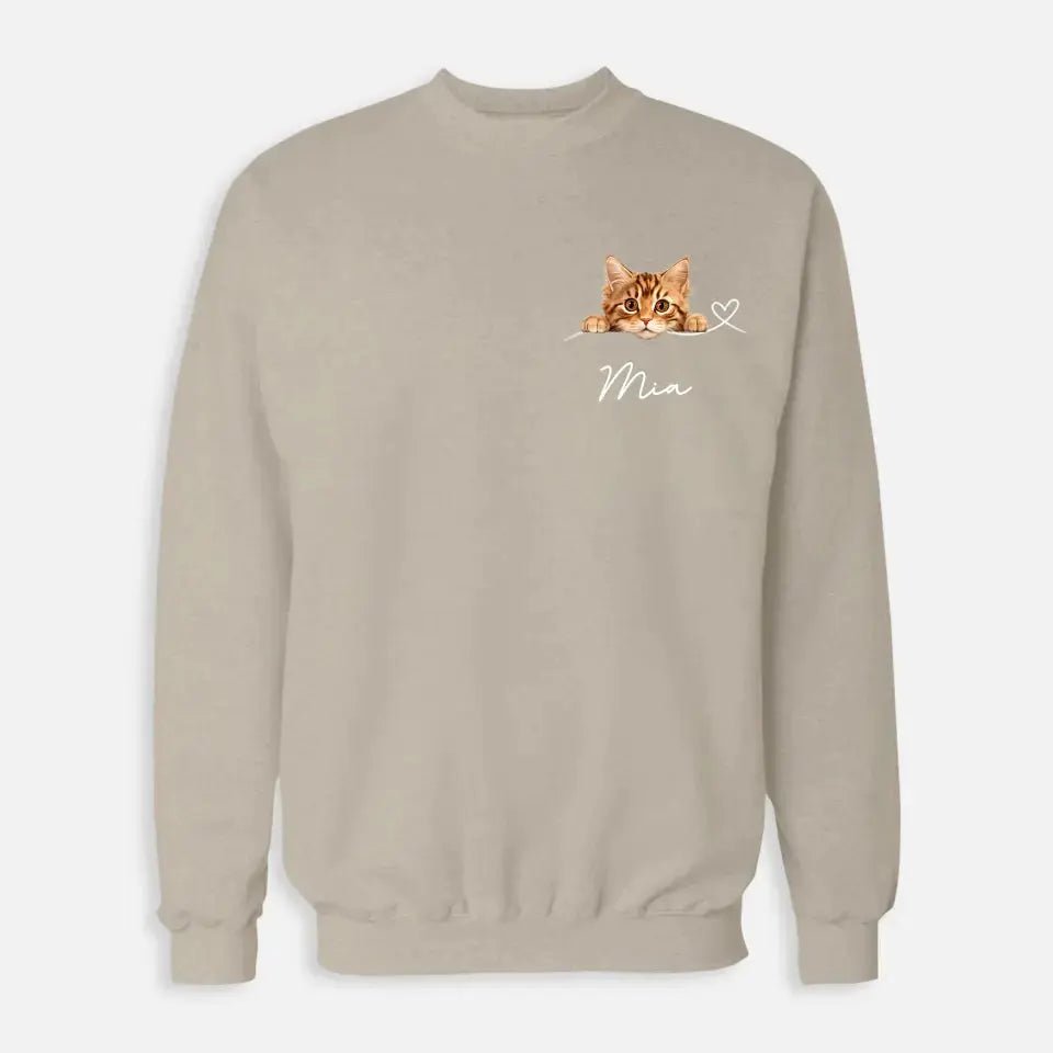 Custom Valentine Sweatshirt - Gift for Cat Mom - Chic Kitty